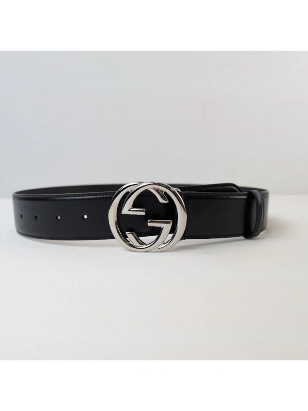 Gucci Plutone Calf Marmont Belt in Black / Silver BNWT Size 100